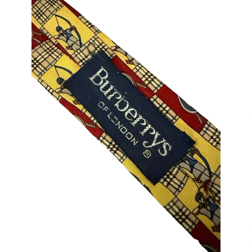 Burberry Tie Yellow Geometic Pattern Archery Nova Check Targets‎ Silk Hand Sewn